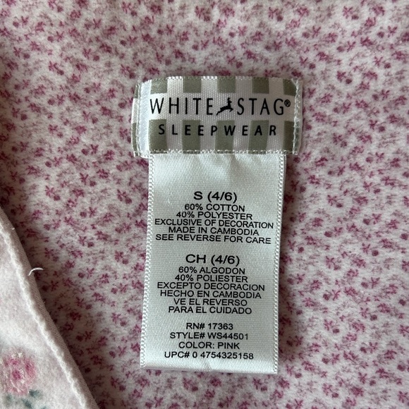 White stag sleepwear vintage cottage floral zip down night gown - Picture 6 of 7